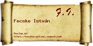 Fecske István névjegykártya